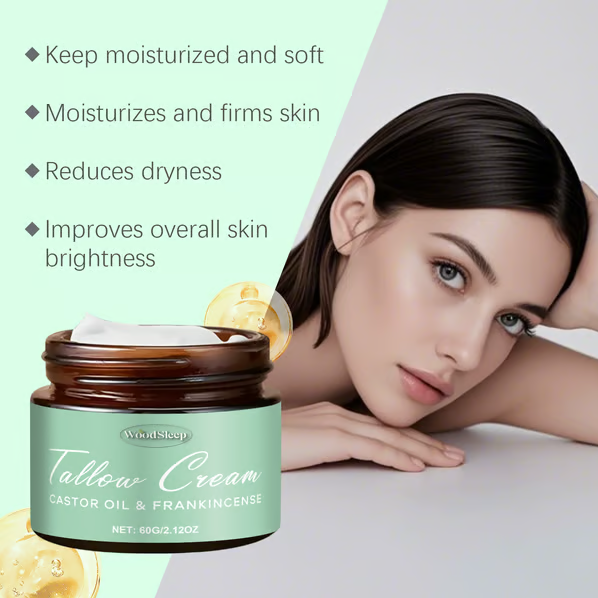 🌿 Organic Whipped Tallow Balm with Castor Oil & Frankincense for Natural Skincare & Moisturizing ✨