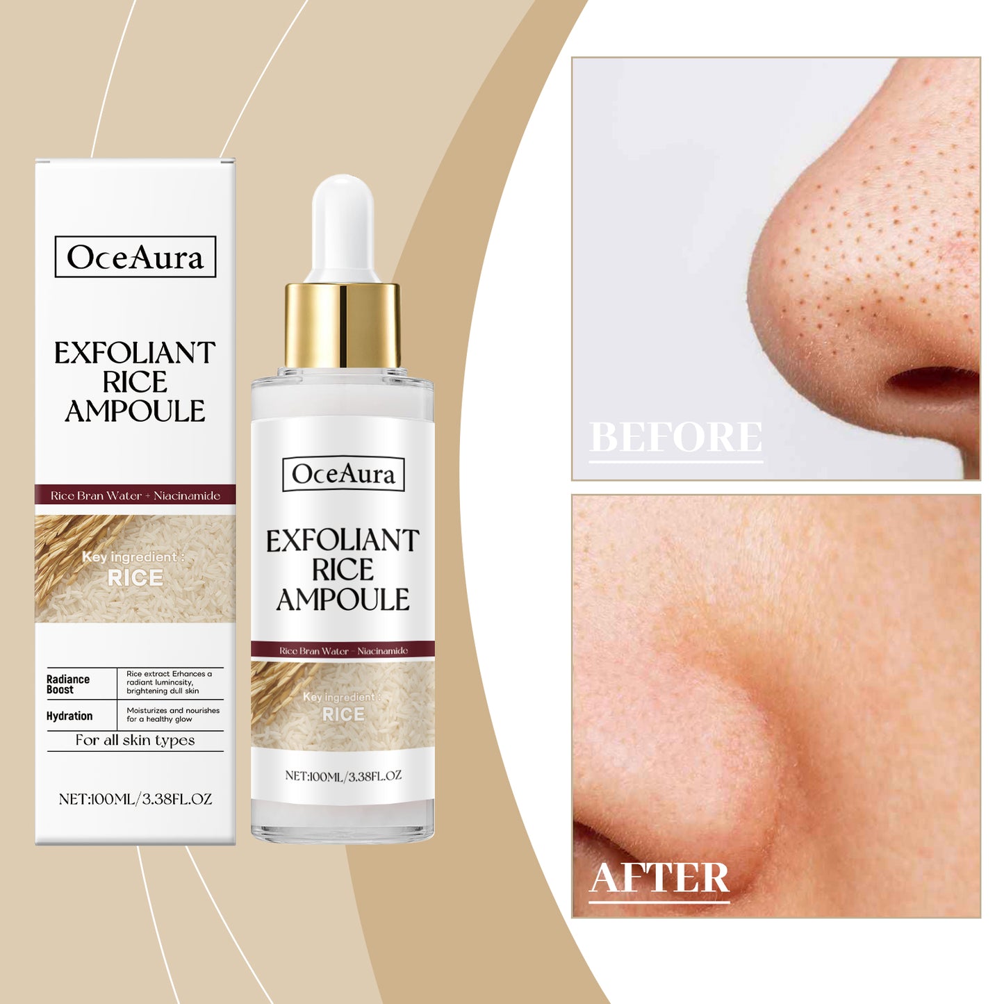 OceAura Rice Liquid Series Skin Cleansing Exfoliating Dead Skin Facial Care Essence