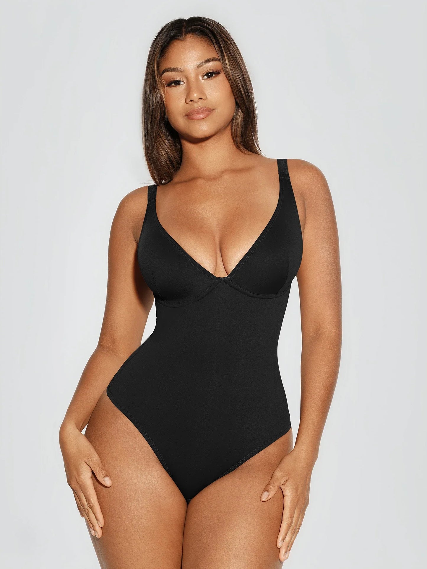 Feelingirl V Neck Tummy Control Shaping Bodysuit